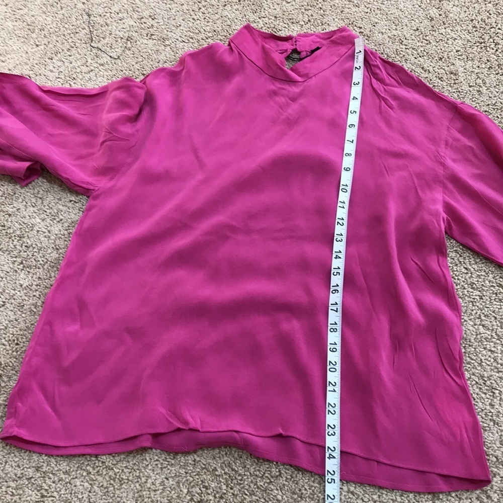NWT! Zara small pink L/S high neck blouse. - Picture 6 of 8